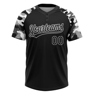 Maillot de baseball personnalisé avec impression par sublimation Yourteams 00, manches courtes pour homme, design géométrique, anti-transpiration, bleu marine et or - Product Image 5