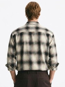 Camisa Casual de Algodón a Cuadros de Doble Botonadura para Hombre Enovate, Manga Larga, Cuello Clásico, Transpirable, para Verano - Product Image 3