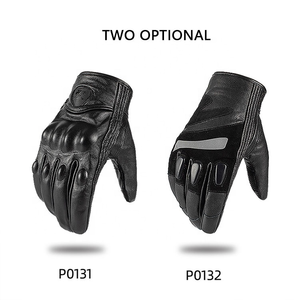 Guantes de Motocicleta de Cuero Completo, Impermeables, con Protección de Nudillos, Guantes Clásicos de Motocicleta con Deslizadores en la Palma SHGS009 - Product Image 5