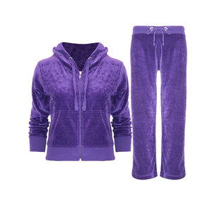 Winter Collection <b>Tracksuits</b> Women Long Sleeve Warm Plus Size Female Logo Plain Velour Custom Unisex <b>Tracksuits</b> - Product Image 4