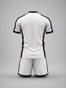 Créez votre propre ensemble d'uniformes de football pour hommes adultes de haute qualité, personnalisé, en polyester 100% respirant, à col en V et manches courtes - Product Image 3