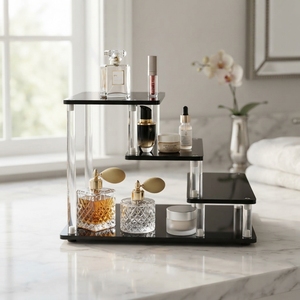 Acrylic Modern Portable Makeup <b>Display</b> Stand Clear Cosmetic Organizer Counter-top Retail <b>Display</b> Rack Lipstick Skincare Perfume - Product Image 2