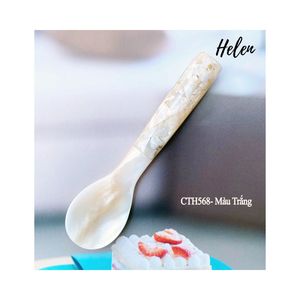 Juego de cucharas para servir con mango en forma de hoja de nácar, cucharas decorativas naturales al por mayor para bodas o regalos de Navidad - Product Image 6