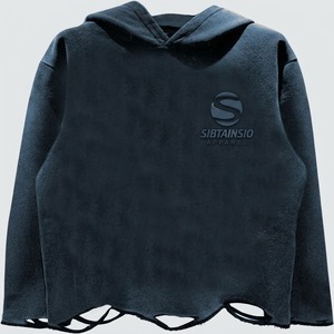 Sweat-shirts pour hommes en molleton épais français, effet vieilli, bords bruts, coupe ample vintage, en coton uni, style streetwear - Product Image 1