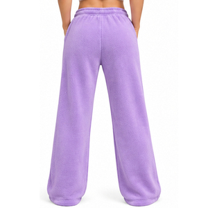 <b>Womens</b> Casual <b>Fleece</b> Flared <b>Trousers</b> Wide Leg Sweatpants Custom Winter Apparel Manufacturer Wholesale OEM ODM Private Label - Product Image 3
