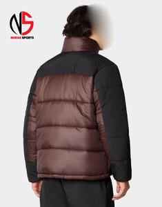 Veste matelassée en nylon à blocs de couleur pour homme, avec logo personnalisé, coupe-vent, chaude, pour l'hiver, veste d'extérieur pour homme, veste rembourrée - Product Image 2