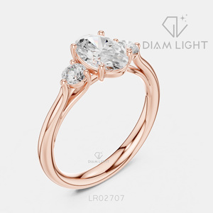Bague de fiançailles en or blanc 14 carats avec diamant de laboratoire ovale de 1,00 carat, certifiée IGI, bijoux fins pour femmes, cadeau - Product Image 4