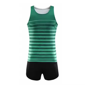 Uniformes Deportivos Personalizados para Hombre, Ropa Deportiva para Atletismo, Camiseta sin Mangas Transpirable que Absorbe la Humedad, Pantalones Cortos, Diseños Sólidos Sublimados - Product Image 1