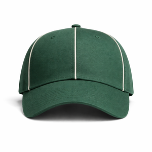 Casquette snapback noire à 6 panneaux avec surpiqûres contrastées blanches, fermeture à boucle dorée réglable, casquette de baseball décontractée unisexe en polyester/coton - Product Image 5