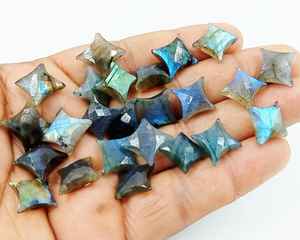 ลูกปัดลาบราโดไรต์รูปดาวนินจาแกะสลัก ลูกปัดพลอยสำหรับทำเครื่องประดับ ขายส่ง - Product Image 2