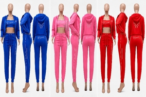 ชุดเสื้อครอปท็อป 3 ชิ้น กางเกงขายาว - Product Image 1