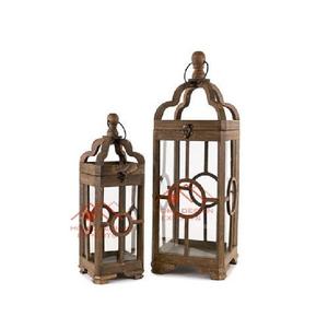 Décoration occasionnelle faite à la main écologique vente à chaud décor de jardin en bois pur longue lanterne en bois pour la décoration de la maison - Product Image 1