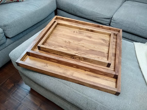 Wooden Single Tier Storage Tray with Handles Dishwasher Safe Classic Design Polished Finish for Kitchen Tableware Use tray - Product Image 5