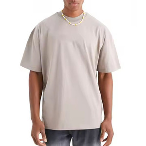 High Quality 100% Cotton Men's Formal Loose Fit <b>T</b>-<b>Shirt</b> Letter <b>Silk</b> Screen Printed Embroidery 230g Fabric Custom Brand - Product Image 1