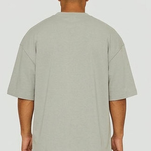 T-shirt décontracté en coton uni à col rond, coupe ajustée, en jersey de coton épais 300 g/m², style vintage pour homme - Product Image 4