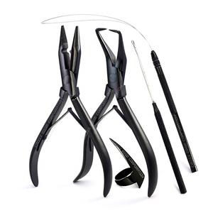 Kit de herramientas para extensiones de cabello, alicates para extensiones de cuentas de microanillos, alicates para quitar cuentas y prensar, juego de agujas con gancho y lazo para tirar - Product Image 5