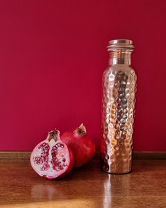 Modern Hammered Design Copper Bottle for Offices Kitchen and Gifting Use Stylish Textured <b>Water</b> <b>Container</b> Handcrafted From India - Product Image 6