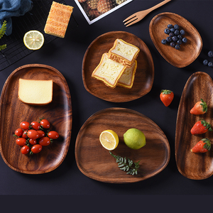 Bandeja Otomana Decorativa de Madera Rústica Hecha a Mano para Servir Desayuno y Comida con Asas para Cocina - Product Image 6