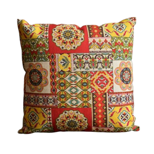 Traditional Ethnic Block-Style Florals <b>Pillow</b> <b>Case</b> Featuring Vibrant Cultural Artwork 100% Cotton Eco-Friendly for Hotel Home - Product Image 4
