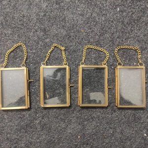 Brass Rectangular Glass Frame With Vintage <b>Book</b> Page <b>Display</b> Handmade Tabletop Photo Frame Vertical Orientation - Product Image 6