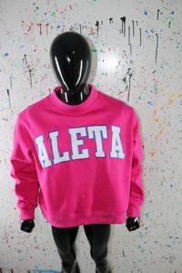 Sudadera Aleta con cuello simulado, 450 GSM, nombre personalizado, bordado con apliques, corte holgado, 100% algodón, felpa francesa. - Product Image 4