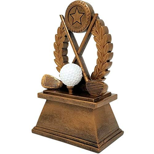 Golf Wreath <b>Trophy</b> Award Brass Golf <b>Cup</b> Sports Achievement Award Decorative Golf Champion <b>Trophy</b> for Tournament Winners and Golf - Product Image 2