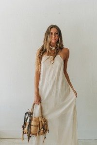 Women's 100% Cotton Gauze Maxi Dress | Sleeveless Spaghetti Strap Loose Fit Summer <b>Beach</b> Resort Wear Slits | Eco-Friendly Custom - Product Image 6