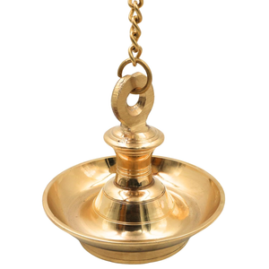 Portavelas de Metal con Acabado Dorado, Lámpara de Aceite Colgante con Cadena para Decoración del Hogar, Bodas y Diwali - Product Image 4