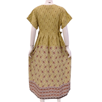 Vestido Largo Informal para Mujer, Estilo Kimono con Cordón Ajustable en Ambos Lados, Material de Rayón, Cuello Cuadrado, Estampado Floral, Verano, Chrysanta