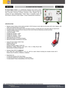 KITEK KMT-05LA DC Shunt Motor <b>Trainer</b> with Aluminium & <b>ABS</b> Plastic Construction - Product Image 2