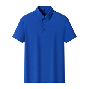 เสื้อโปโลผู้ชายแขนสั้นสีพื้น ทรงปกติ สไตล์ลำลอง สีเทา - Product Image 3