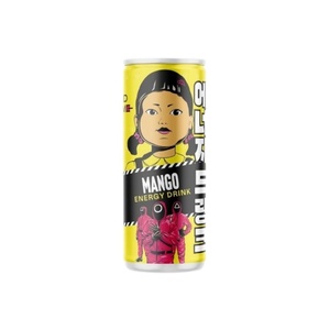 Bebida Energética Squid Game Sabor Mango Edición Coleccionable Lata 250ml Marca Masters del Reino Unido - Product Image 1