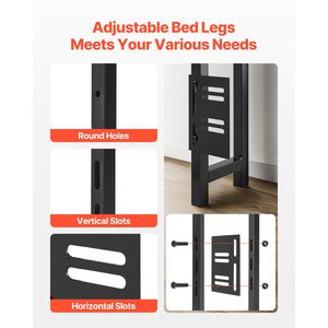 Testiera Regolabile in Altezza con 2 Ripiani per Letto Matrimoniale, Stazione di Ricarica Indipendente, Arredamento Camera da Letto con Contenitore - Product Image 6