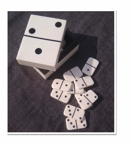 Ensemble de dominos double six de créateur en résine, 28 pièces vierges, pour adultes, en boîte, vente en gros, en acrylique et plastique - Product Image 1