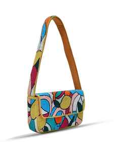 Bolso de Hombro con Cuentas Bordadas y Diseños Bonitos, Elegante Bolso Cuadrado con Solapa y Asa Superior en Negro, Verde, Blanco y Rosa Floral para Mujer - Product Image 4