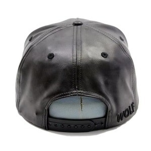 Gorra de Béisbol de Cuero Negra de 5 Paneles con Visera Ajustable y Caracteres en Relieve, Unisex, para Bebés, Uso en Exteriores - Product Image 2