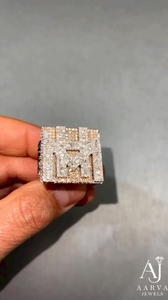 Custom Iced Out Moissanite Letter <b>Ring</b> Baguette <b>Gold</b> Plated Resizable Wedding Band for <b>Men</b> Party Jewelry - Product Image 5