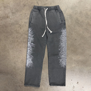 Ensemble survêtement homme personnalisé avec logo, effet délavé vintage, imprimé DTG, sweat à capuche et pantalon de survêtement épais - Product Image 4