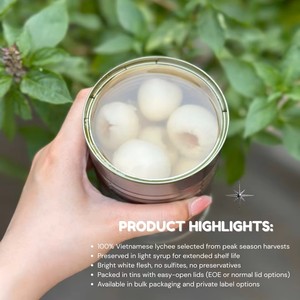 Lichi Vietnamita Enlatado en Almíbar, Lichis Enteros sin Hueso, Producto de Fruta Práctico para Decorar Bebidas de Té de Burbujas - Product Image 5