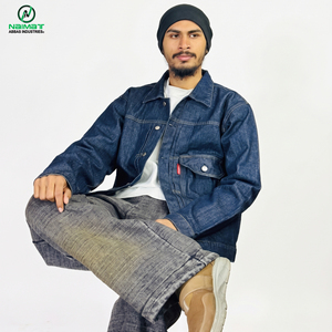 Conjunto de Dos Piezas Naimat Abbas Industries Premium para Hombre: Chaqueta de Mezclilla Azul con Botones y Pantalones Holgados con Lavado Ácido, 100% Algodón, Moda de Invierno - Product Image 5