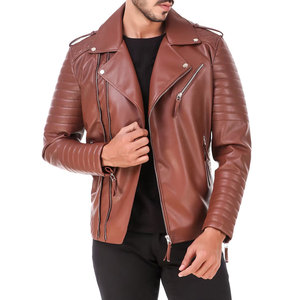 Casual <b>Winter</b> <b>Leather</b> <b>Jacket</b> with Smooth Texture Custom Made Stand Collar Zipper Closure for Modern Men Street Fashion - Product Image 1