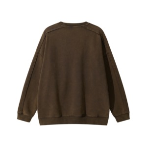 <b>Men's</b> Crew Neck <b>Pullover</b> Sweatshirt Long Sleeve Knitted Cotton Casual Regular Fit Front Logo Streetwear - Product Image 3