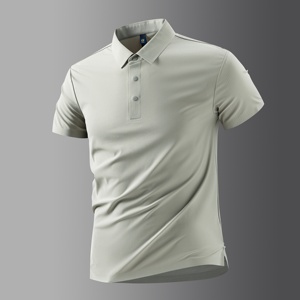 <b>Men's</b> Short Sleeve <b>Polo</b> Shirt Solid Color Knitted Quick Dry Casual Wear Regular Fit <b>White</b> - Product Image 4