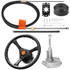 Sistema di Sterzo Marino Durevole da 16 Piedi con Volante da 13 Pollici, Kit Cavo di Sterzo per Barca con Parti e Accessori per Sistema di Sterzo Fuoribordo da 16 Pollici - Product Image 1