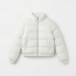 Chaqueta Corta Acolchada con Capucha y Cuello Alto para Hombre, con Logotipo Personalizado, Ropa de Invierno, Chaqueta Casual Acolchada, Abrigo Cálido al por Mayor OEM - Product Image 1