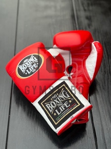 GYMSTERO No Boxing No Life Gants de boxe de haute qualité en cuir de vache véritable, à doigts entiers, avec sangle réglable et logo personnalisé - Product Image 4