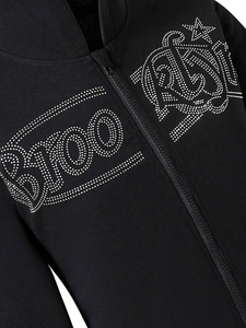 Ensemble de survêtement pour homme avec logo personnalisé en strass OEM, ensemble de survêtement 2 pièces pour homme, pantalon de survêtement respirant et sweat-shirt - Product Image 6