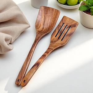 Espátulas de madera en oferta para utensilios de cocina antiadherentes, herramientas para cocinar en wok, artículos de cocina de gran calidad. - Product Image 5