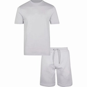 Conjunto de 2 Piezas de Ropa para Hombre, Camiseta de Manga Corta y Pantalones Cortos de Tela de Rizo, con Logotipo Personalizado, Estilo Casual, Precio al por Mayor, Trajes de Verano - Product Image 6