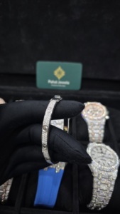 Brazalete de Lujo con Pavé de Piedras, Chapado en Oro Blanco de 18K sobre Plata 925, Estilo Amor con Incrustaciones de Piedras para Mujer y Hombre, Joyería al por Mayor - Product Image 5